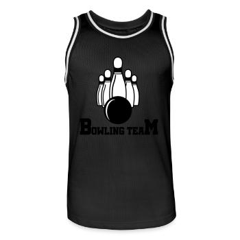 Bowling Team - Men's Basketball Jersey - black/white - Front - AI Model Male 185 dark (185cm)