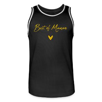 MAMAN. FÊTE DES MÈRES. BONNE FÊTE MAMAN. BONNE FÊT - Maillot de basket Homme - noir/blanc - Devant - AI Model Male 185 dark (185cm)