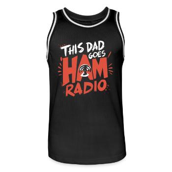 Papa geht voll auf Ham Radio ab! - Männer Basketball-Trikot - Schwarz/Weiß - Vorne - AI Model Male 185 dark (185cm)