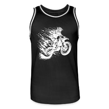 Adventure Sports Motocross Hobby Style Drawing - Men's Basketball Jersey - black/white - Front - AI Model Male 185 dark (185cm)