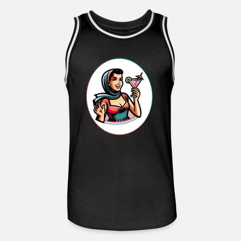 Anni Sessanta Donna - Maglia da basket per uomo - nero/bianco
