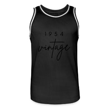 Anniversaire 1954 vintage - Maillot de basket Homme - noir/blanc - Devant - AI Model Male 185 dark (185cm)
