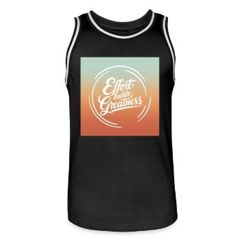 Effort Builds Greatness Quote - Men's Basketball Jersey - black/white - Front - AI Model Male 185 dark (185cm)