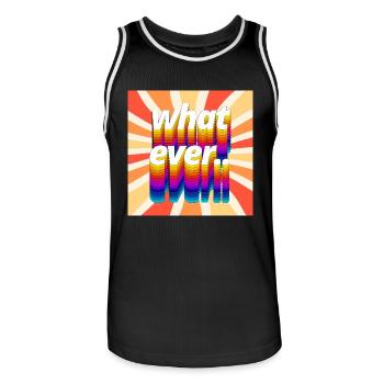 Retro Colourful "Whatever" Typography Design - Men's Basketball Jersey - black/white - Front - AI Model Male 185 dark (185cm)