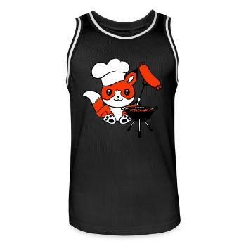 Fox Grills Sausages Grill Master Grilling Cooking - Men's Basketball Jersey - black/white - Front - AI Model Male 185 dark (185cm)