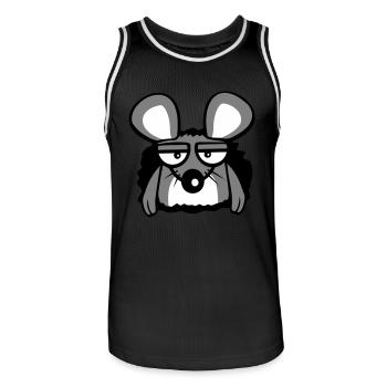 Maus Mauseloch Wand LochTraurig Müde Gelangweilt - Männer Basketball-Trikot - Schwarz/Weiß - Vorne - AI Model Male 185 dark (185cm)