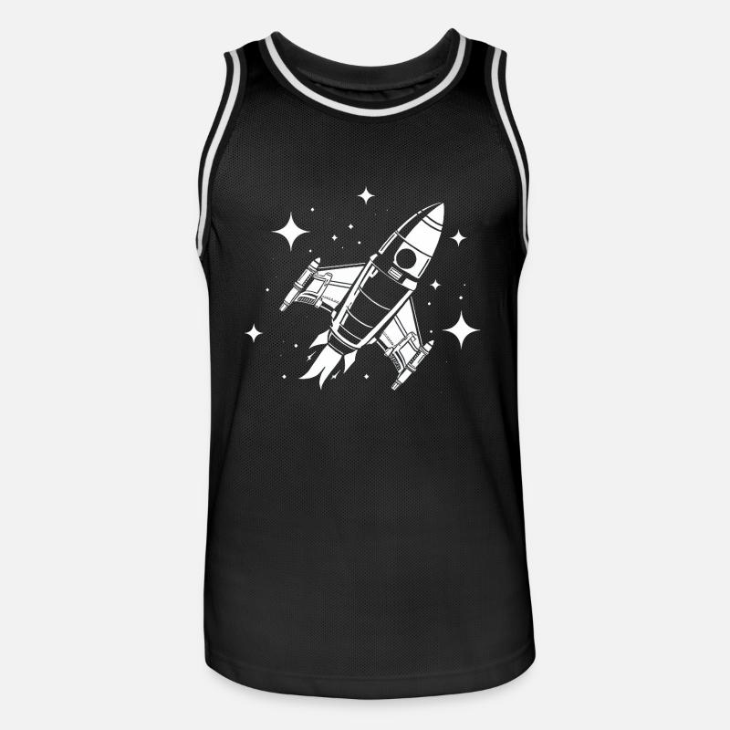 Fusée spatiale dans les étoiles - Maillot de basket Homme - noir/blanc