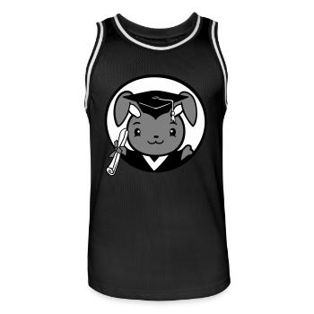 Bunny College School Graduation Abitur Certificat Sweet - Maillot de basket Homme - noir/blanc - Devant - AI Model Male 185 dark (185cm)