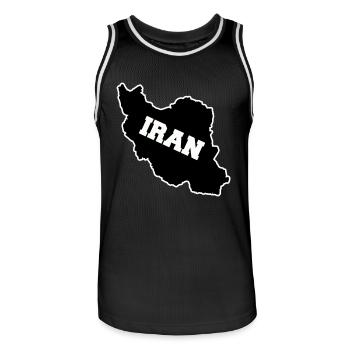 Iran - Maillot de basket Homme - noir/blanc - Devant - AI Model Male 185 dark (185cm)