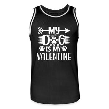 Valentine Gift Saying Pets Dog Love - Men's Basketball Jersey - black/white - Front - AI Model Male 185 dark (185cm)