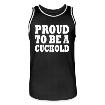 proud to be a cuckold - Männer Basketball-Trikot - Schwarz/Weiß - Vorne - AI Model Male 185 dark (185cm)
