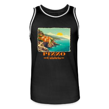 Pizzo Calabria orange - Men's Basketball Jersey - black/white - Front - AI Model Male 185 dark (185cm)