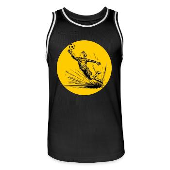Gardien de but (noir et jaune) - Maillot de basket Homme - noir/blanc - Devant - AI Model Male 185 dark (185cm)