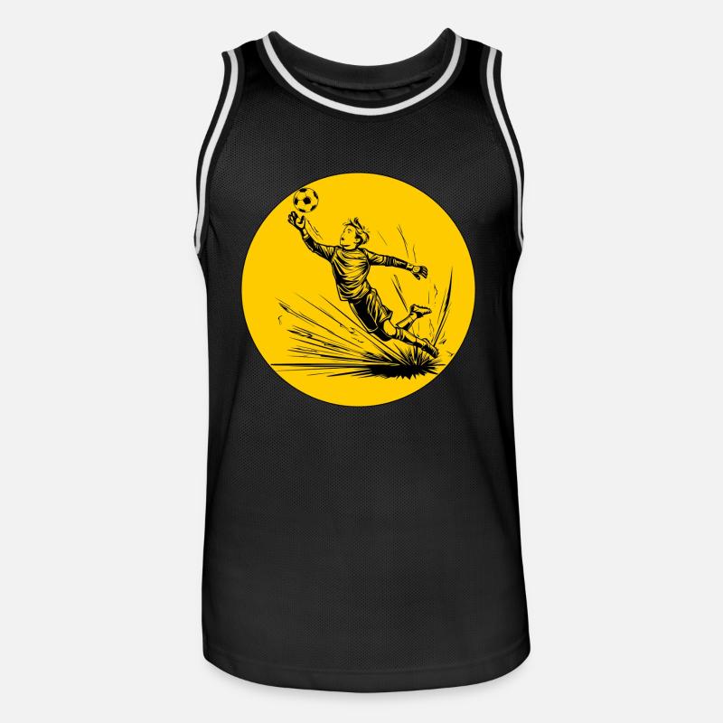Torwart (schwarz-gelb) - Männer Basketball-Trikot - Schwarz/Weiß