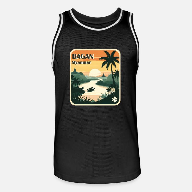 Bagan Myanmar - Männer Basketball-Trikot - Schwarz/Weiß