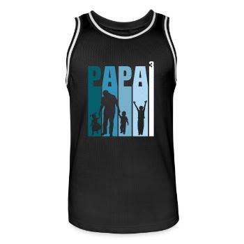 Dad and Three Kids T-Shirt Dad and 3 Sons - Men's Basketball Jersey - black/white - Front - AI Model Male 185 dark (185cm)