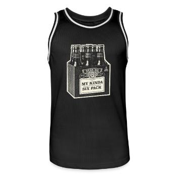 My Kinda Six Pack - Männer Basketball-Trikot - Schwarz/Weiß - Vorne - AI Model Male 185 dark (185cm)