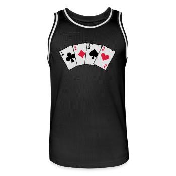 poker aces - Männer Basketball-Trikot - Schwarz/Weiß - Vorne - AI Model Male 185 dark (185cm)