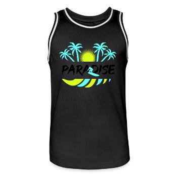 surf paradise - Männer Basketball-Trikot - Schwarz/Weiß - Vorne - AI Model Male 185 dark (185cm)