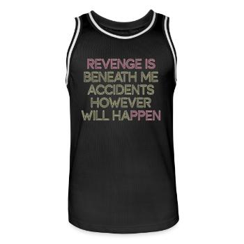 Revenge Is Beneath Me Accidents Will Happen 7 - Männer Basketball-Trikot - Schwarz/Weiß - Vorne - AI Model Male 185 dark (185cm)