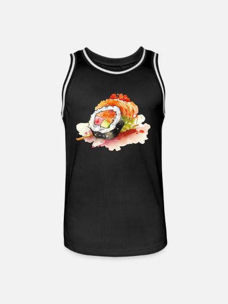 Sushi - Männer Basketball-Trikot - Schwarz/Weiß