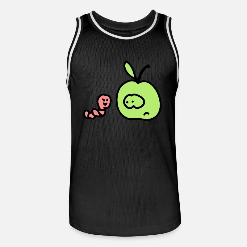 Pomme + Worm 3 - Maillot de basket Homme - noir/blanc