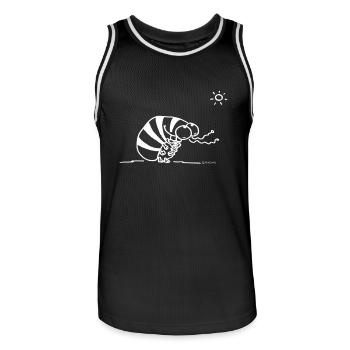 assel_weiss - Männer Basketball-Trikot - Schwarz/Weiß - Vorne - AI Model Male 185 dark (185cm)