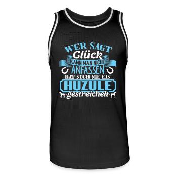 HUZULE - Glück zum anfassen - Männer Basketball-Trikot - Schwarz/Weiß - Vorne - AI Model Male 185 dark (185cm)