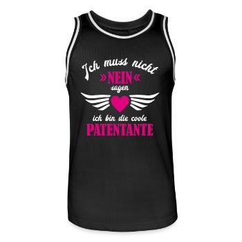 Ich muss nicht nein sagen ich bin die Patentante - Männer Basketball-Trikot - Schwarz/Weiß - Vorne - AI Model Male 185 dark (185cm)