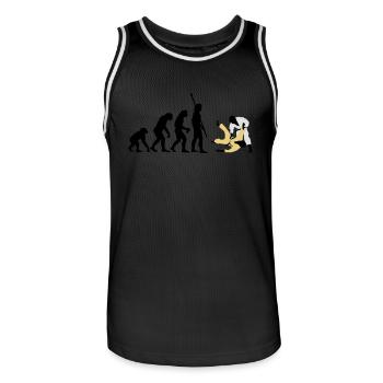 evolution_judo_a_3c - Männer Basketball-Trikot - Schwarz/Weiß - Vorne - AI Model Male 185 dark (185cm)
