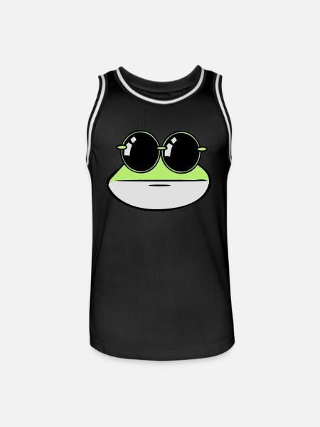 Frog funny sunglasses - Men's Basketball Jersey - black/white