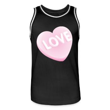 Smiley 'Love' Heart - Männer Basketball-Trikot - Schwarz/Weiß - Vorne - AI Model Male 185 dark (185cm)