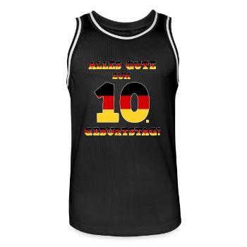 Alles Gute zum 1O. Geburtstag - Männer Basketball-Trikot - Schwarz/Weiß - Vorne - AI Model Male 185 dark (185cm)