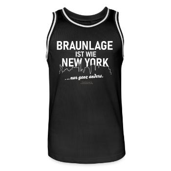 Braunlage ist wie New York - Männer Basketball-Trikot - Schwarz/Weiß - Vorne - AI Model Male 185 dark (185cm)