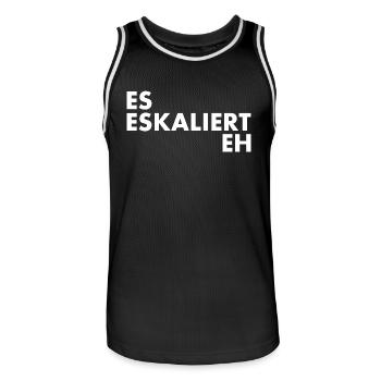 Es eskaliert eh - Männer Basketball-Trikot - Schwarz/Weiß - Vorne - AI Model Male 185 dark (185cm)