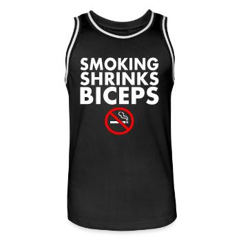 Smoking shrinks the biceps - Maillot de basket Homme - noir/blanc - Devant - AI Model Male 185 dark (185cm)