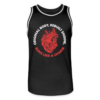 Herzherzchirurgie Krankenhaus Herzinfarkt Grafik - Männer Basketball-Trikot - Schwarz/Weiß - Vorne - AI Model Male 185 dark (185cm)