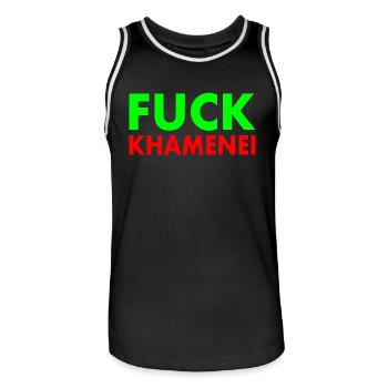 Fuck khamenei Chamenei - iran - Men's Basketball Jersey - black/white - Front - AI Model Male 185 dark (185cm)
