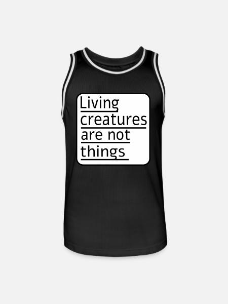 Living creatures are not things - Men's Basketball Jersey - black/white