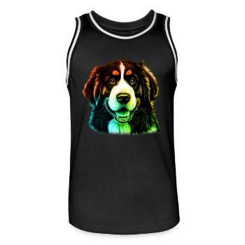 Chien Bernadin - Maillot de basket Homme - noir/blanc - Devant - AI Model Male 185 dark (185cm)
