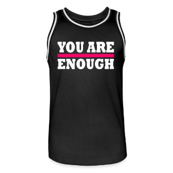 You are enough - Männer Basketball-Trikot - Schwarz/Weiß - Vorne - AI Model Male 185 dark (185cm)
