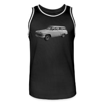 Pkw GAZ M22 Kombi Wolga Sowjetunion Oldtimer - Männer Basketball-Trikot - Schwarz/Weiß - Vorne - AI Model Male 185 dark (185cm)