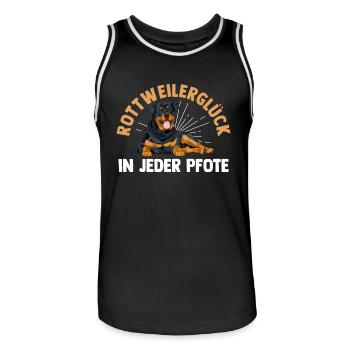 Dog Rottweiler - Men's Basketball Jersey - black/white - Front - AI Model Male 185 dark (185cm)