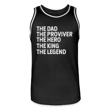 Dad provider hero legend king - Men's Basketball Jersey - black/white - Front - AI Model Male 185 dark (185cm)