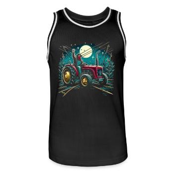Agriculteur en colère - Maillot de basket Homme - noir/blanc - Devant - AI Model Male 185 dark (185cm)
