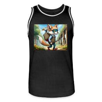 Deutsche Kinderreime illustrierter Comic Backen, Backen - Männer Basketball-Trikot - Schwarz/Weiß - Vorne - AI Model Male 185 dark (185cm)