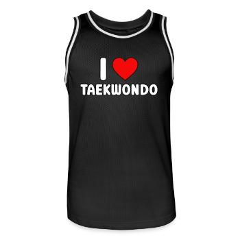 J’adore le taekwondo - Maillot de basket Homme - noir/blanc - Devant - AI Model Male 185 dark (185cm)