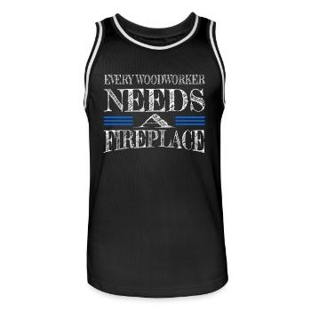 Geek Jokes Present Idea Charpentier T-shirts Drôles - Maillot de basket Homme - noir/blanc - Devant - AI Model Male 185 dark (185cm)