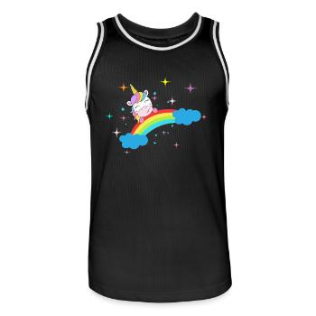 Einhorn - Männer Basketball-Trikot - Schwarz/Weiß - Vorne - AI Model Male 185 dark (185cm)