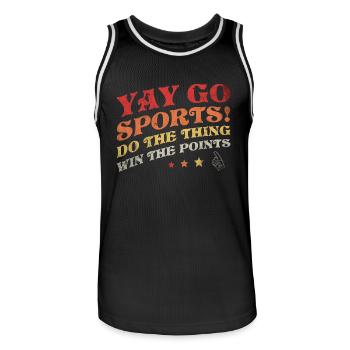 Non-Sports Fan Go Sports Yay Sports - Men's Basketball Jersey - black/white - Front - AI Model Male 185 dark (185cm)